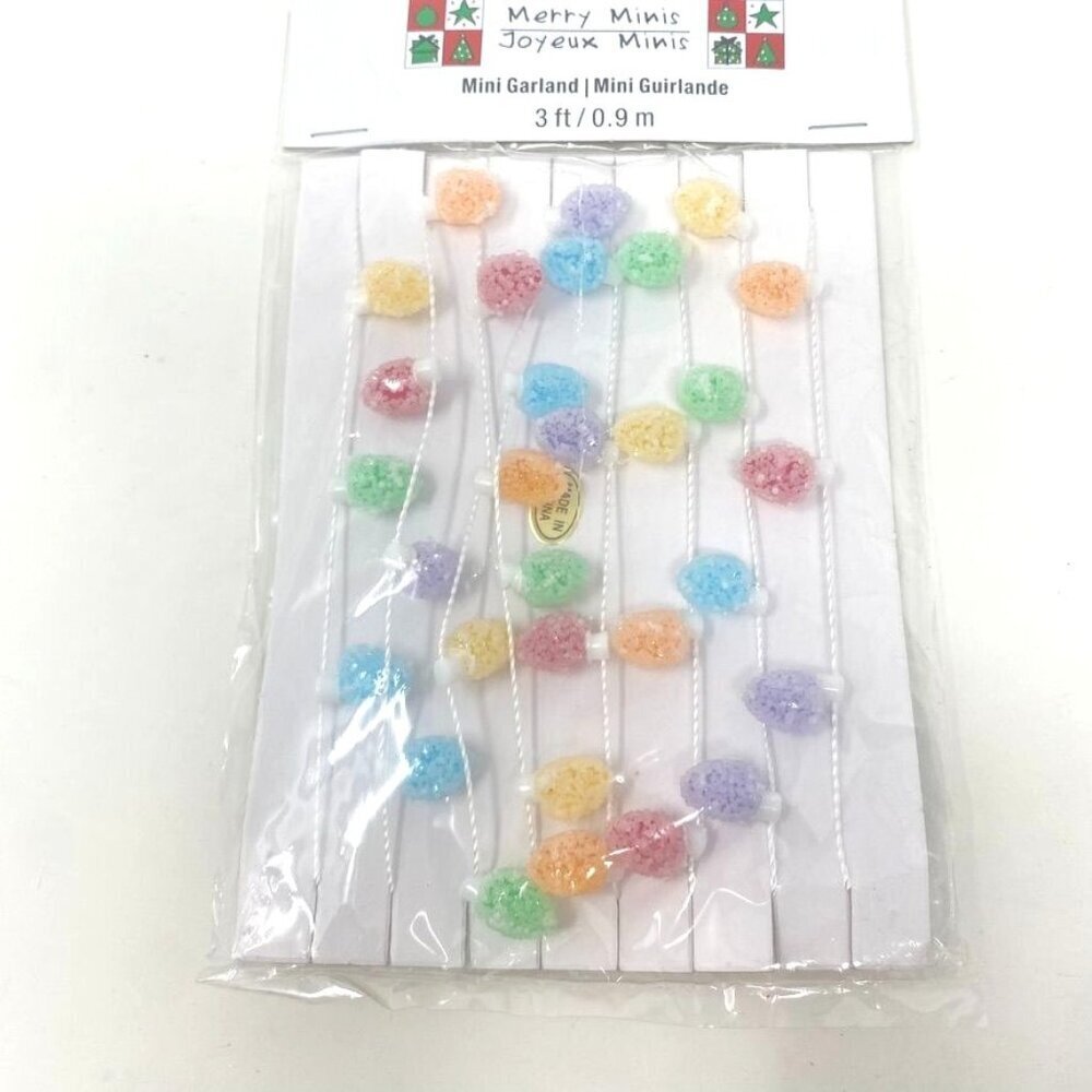 Michaels Merry Mini Garland 3 Ft Tree Decor Frosted Sugar Candy Gumdrops